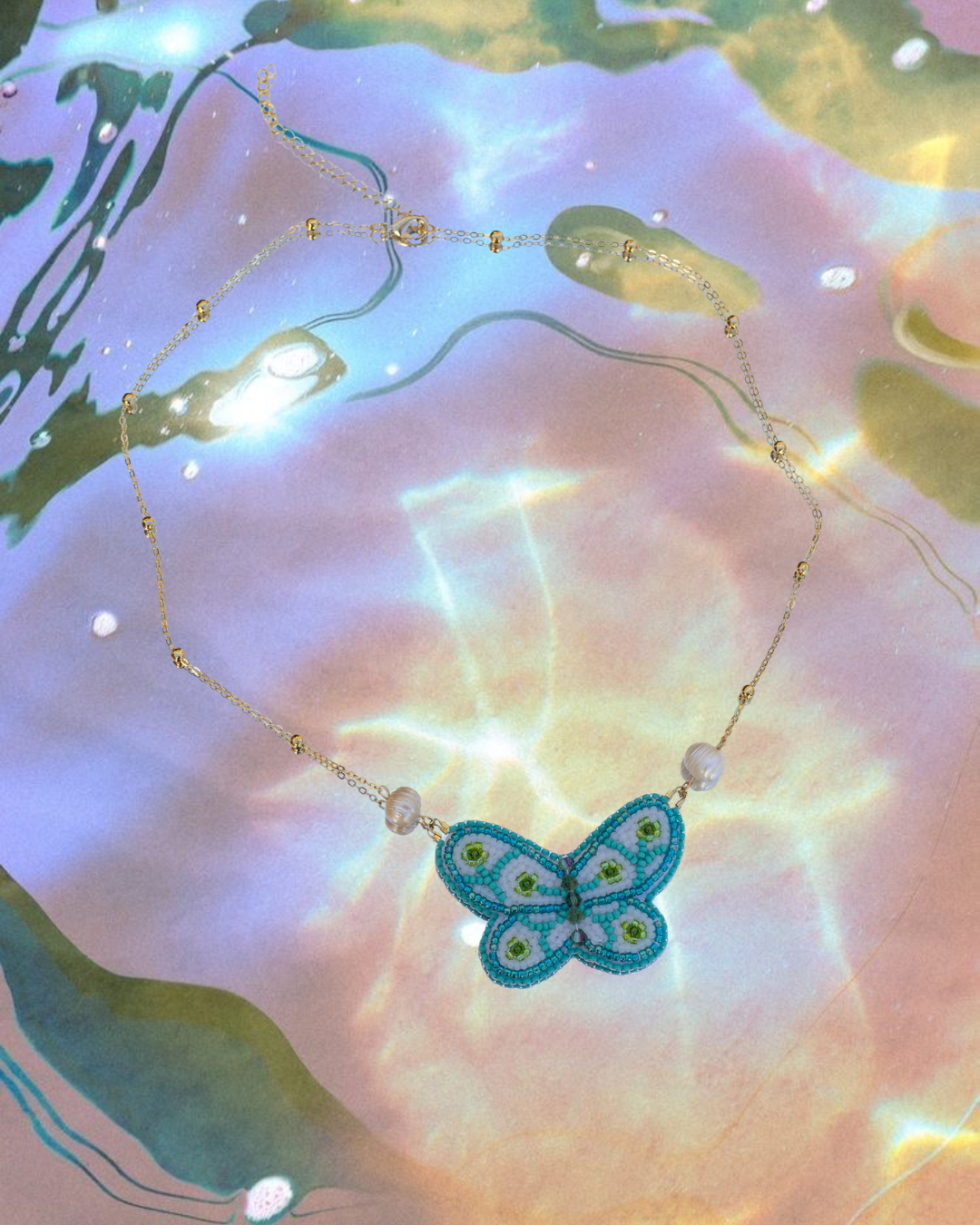 Blue Butterfly Necklace