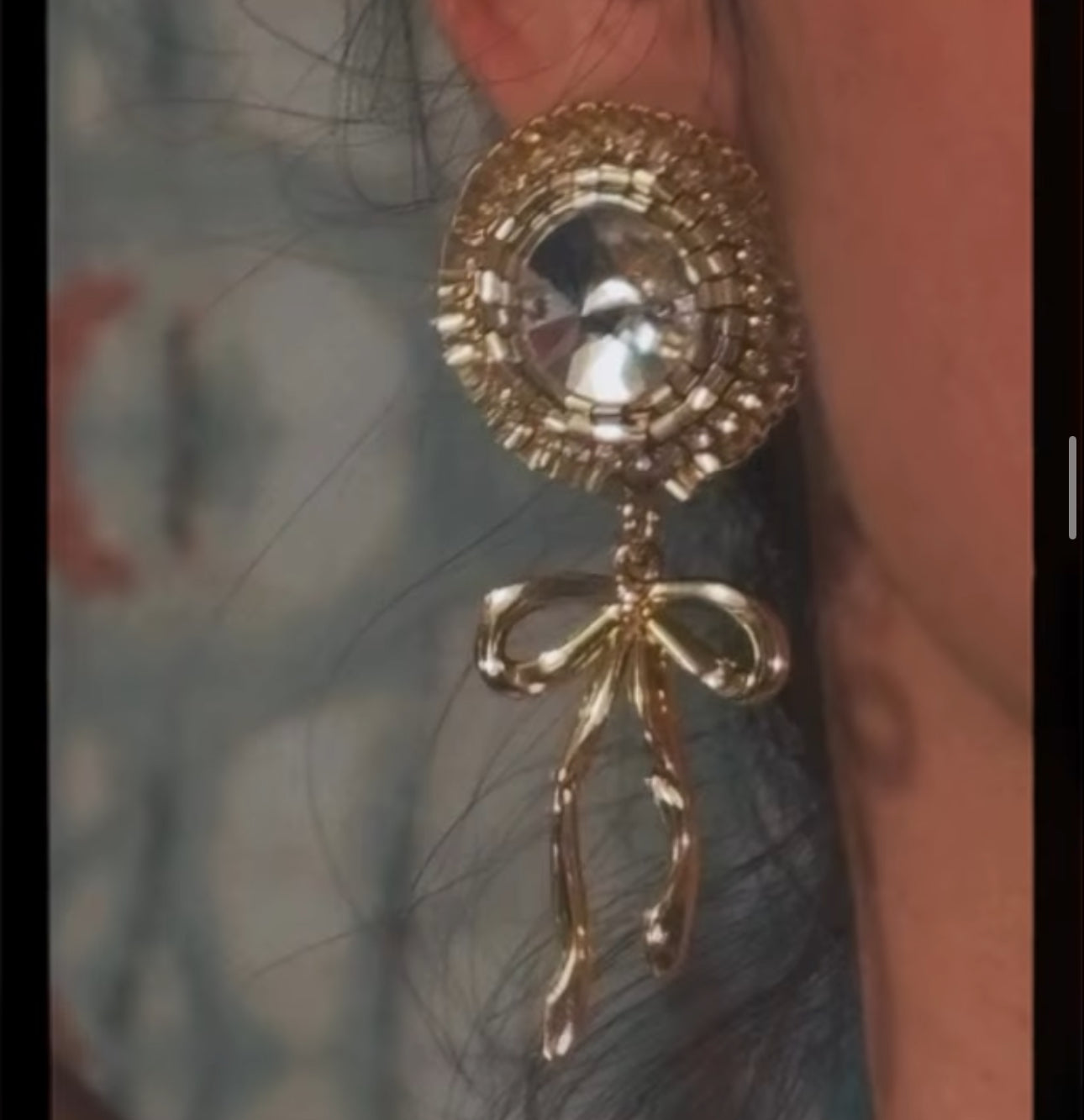 Gold Bow Earrings