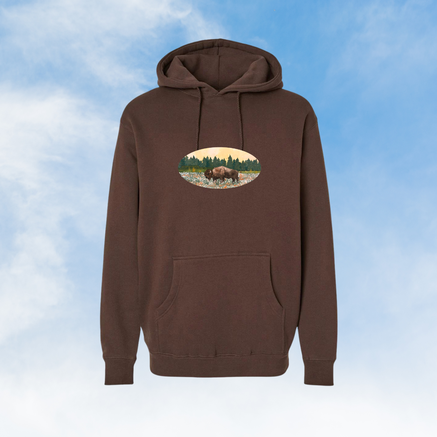 Brown Hoodie-Buffalo