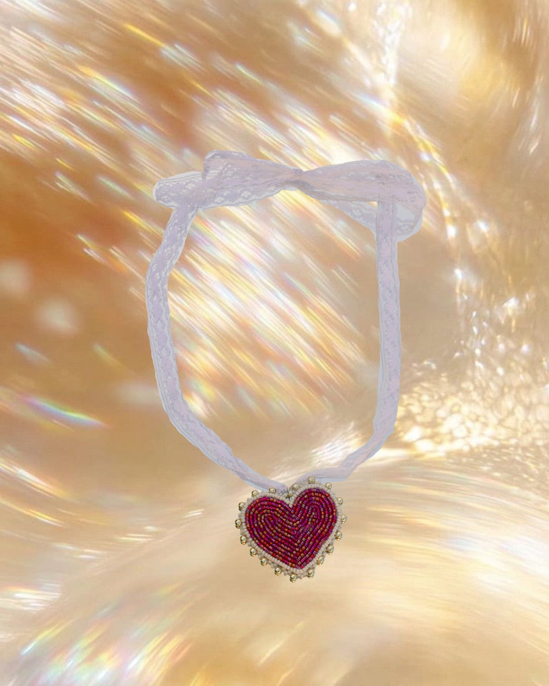 Red and Gold Heart Necklace