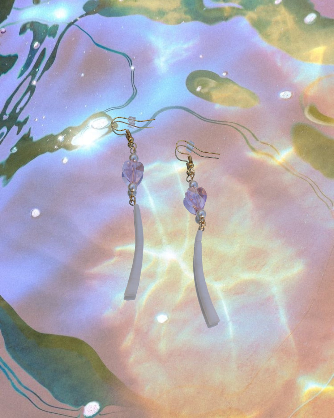 Pink Heart Dentalium Dangles