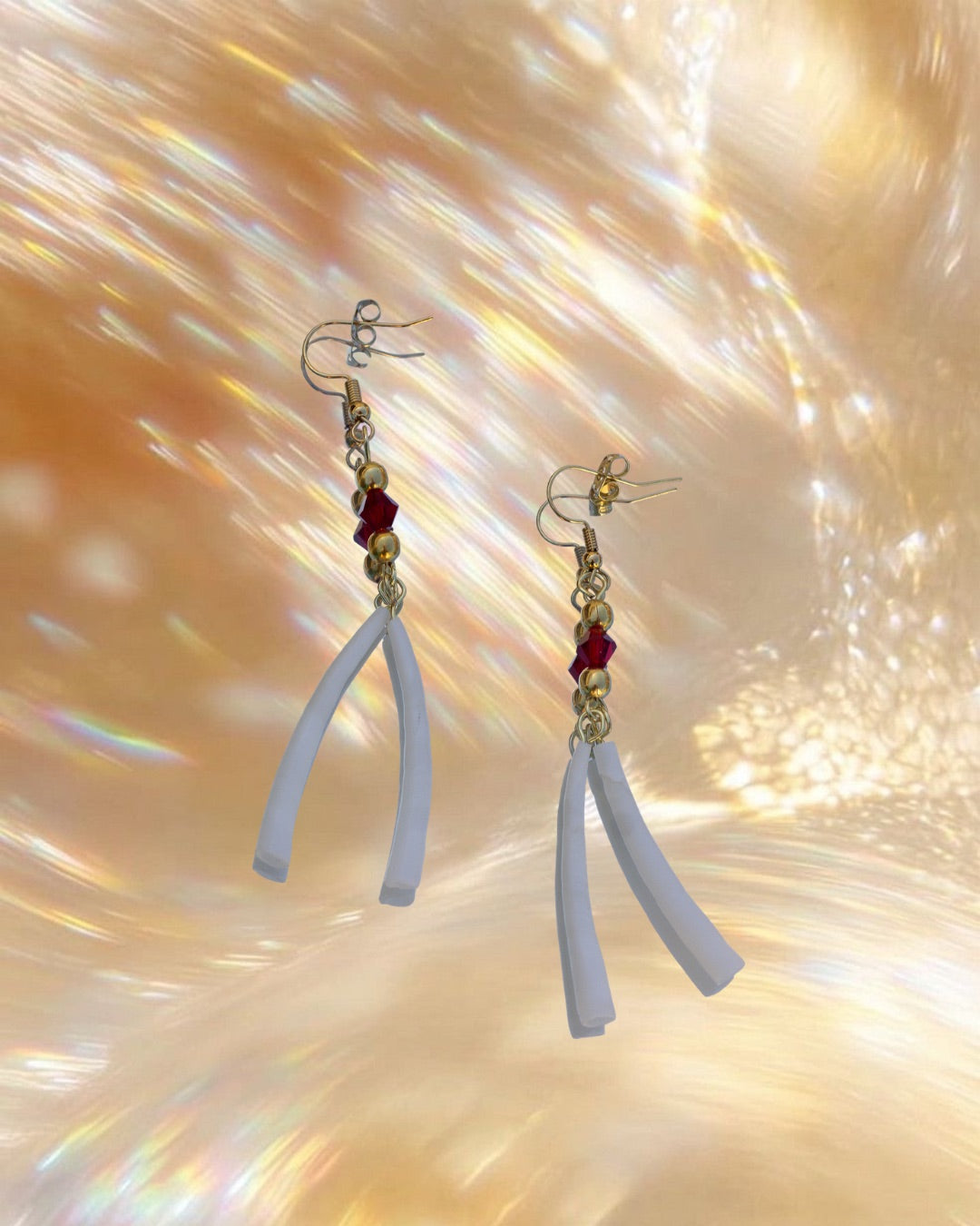 Red and Gold Dentalium Dangles