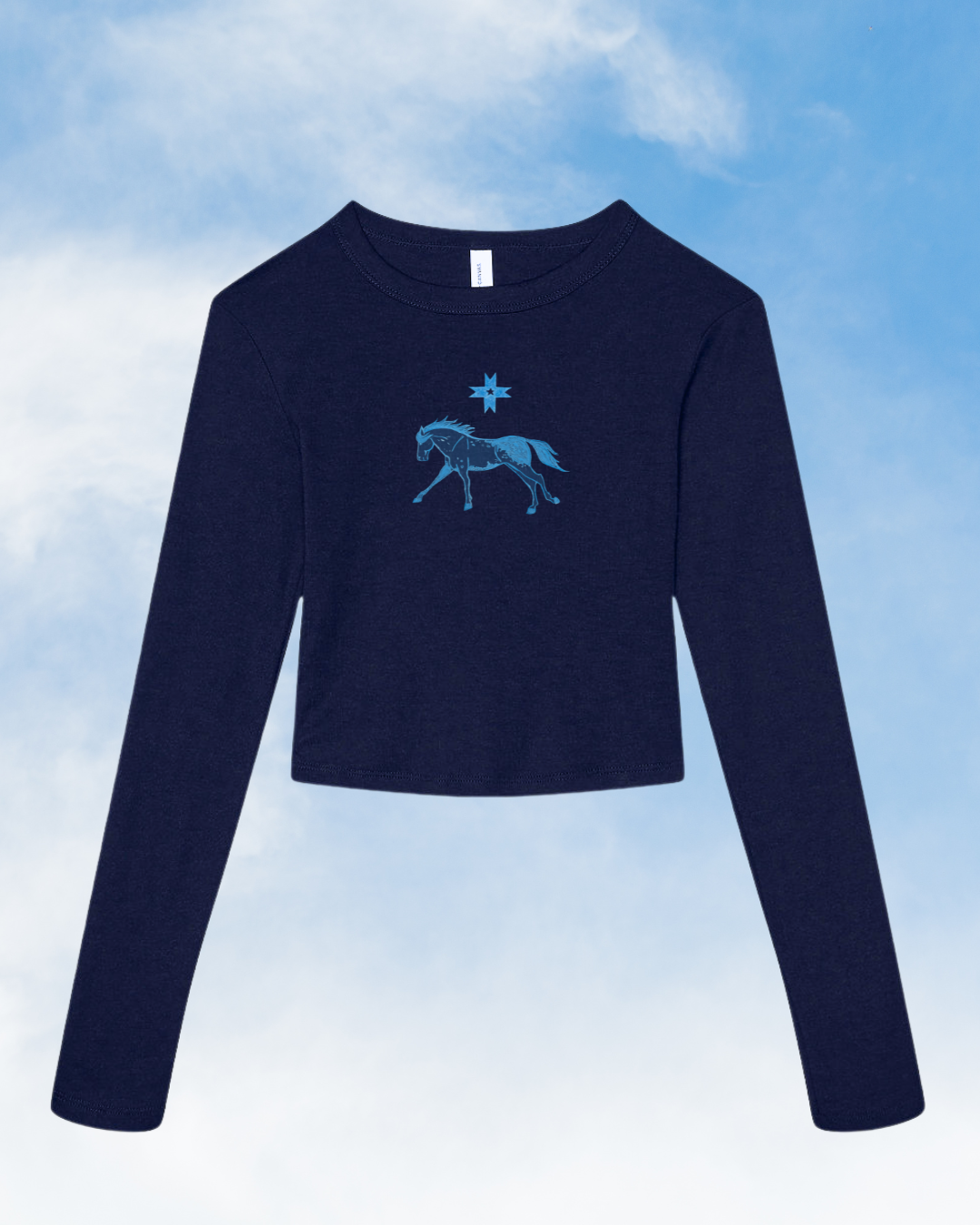 Blue Horse Long Sleeve Tee