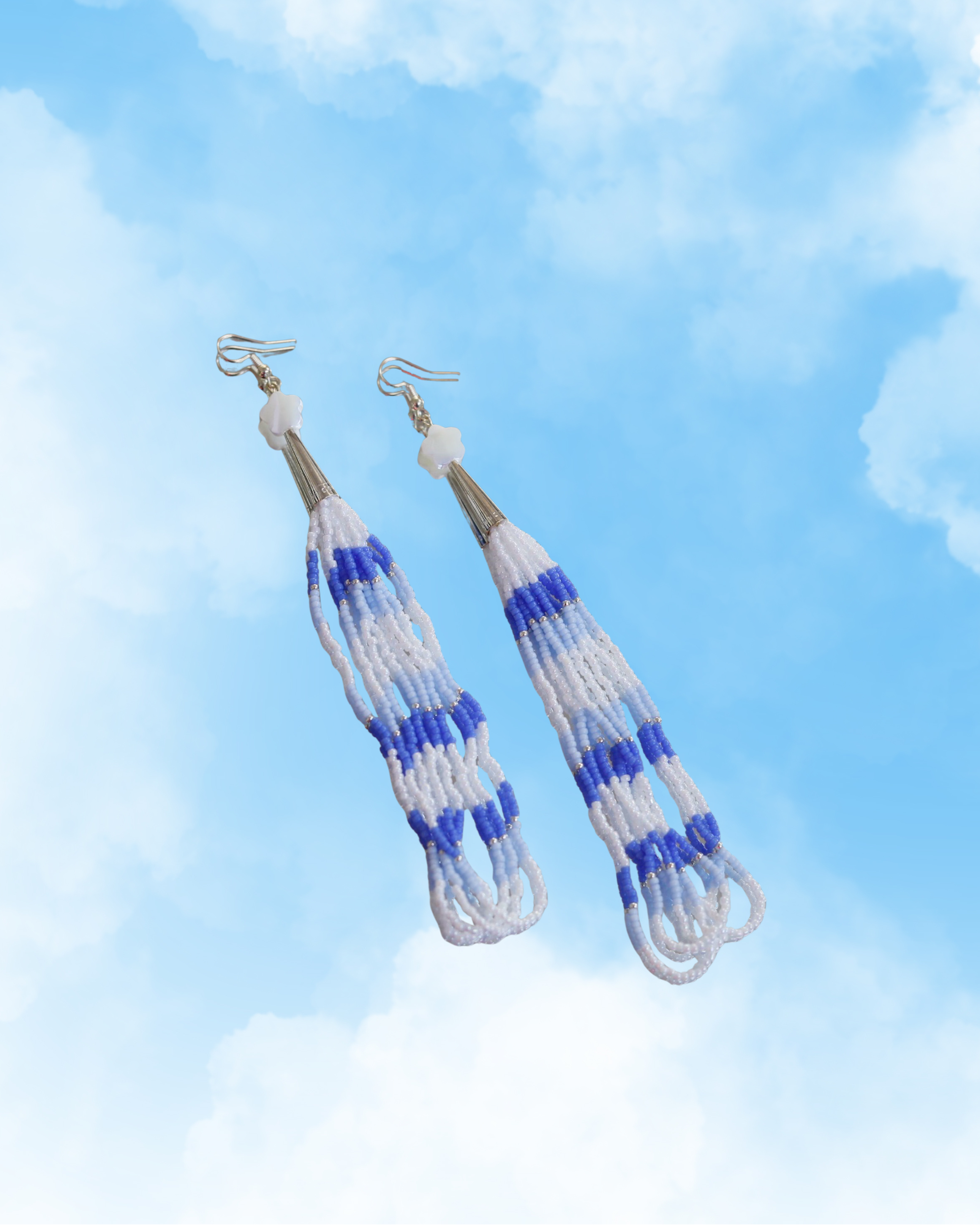 Blue Beaded Earrings