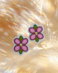 Gradient Pink Floral Earrings