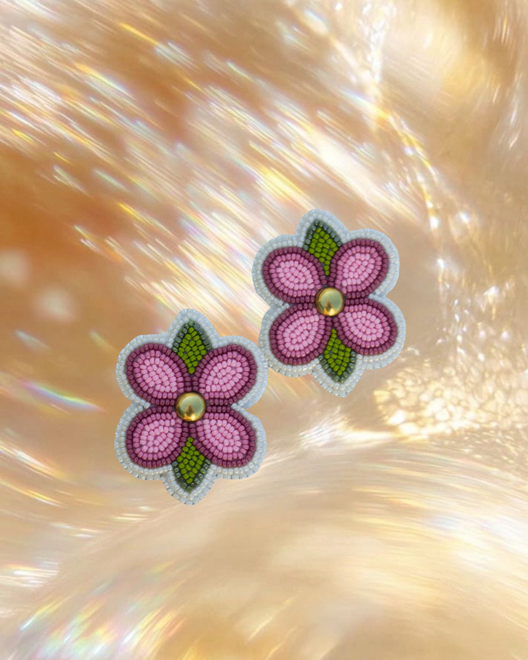 Gradient Pink Floral Earrings