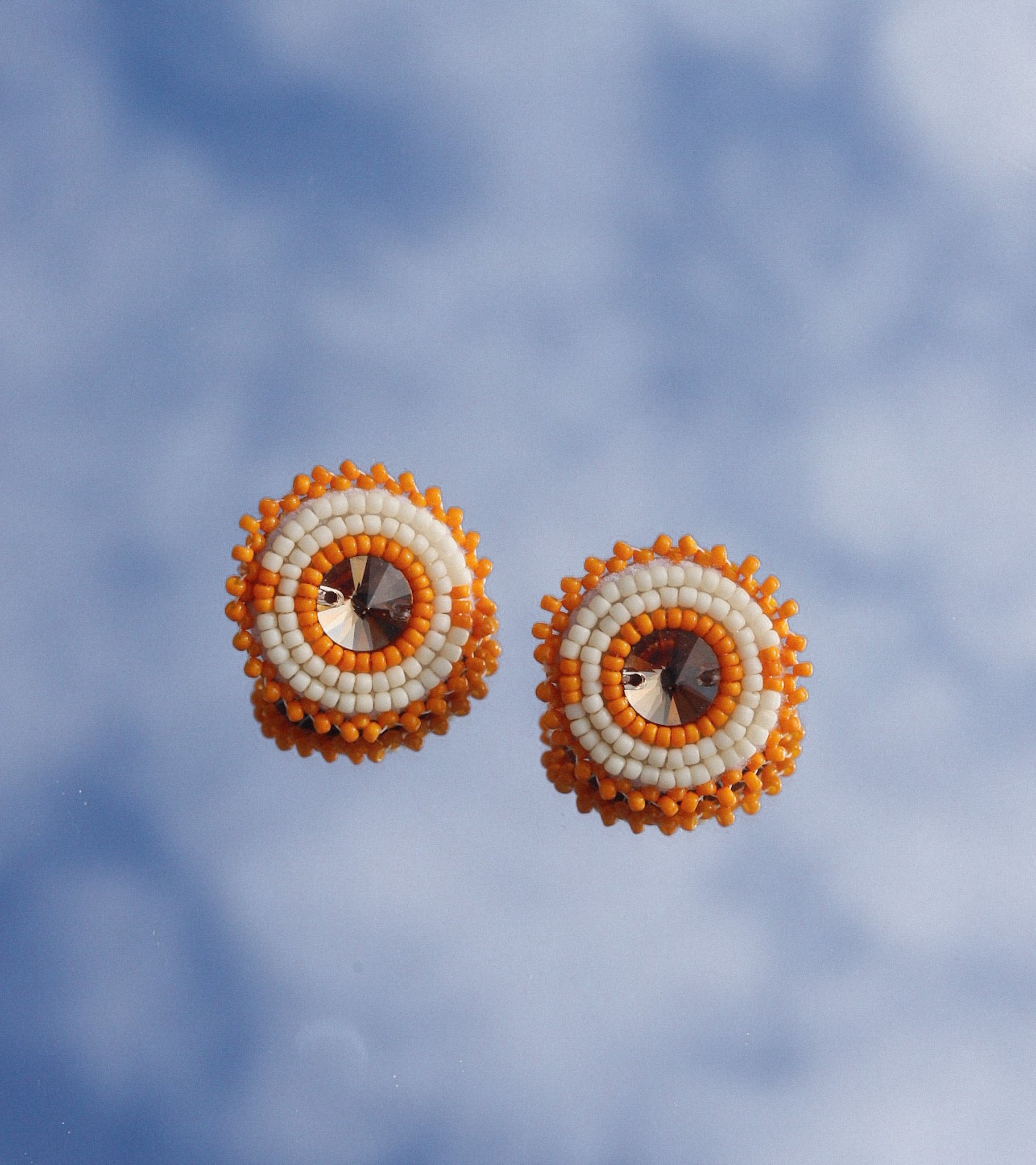 Sunburst Mini Circle Earrings