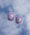 Purple Mini Heart Earrings