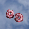 Pink Mini Circle Earrings