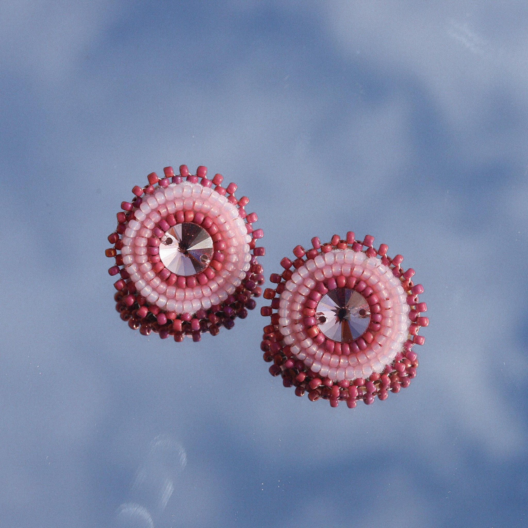 Pink Mini Circle Earrings