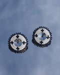 Navy Circle Earrings