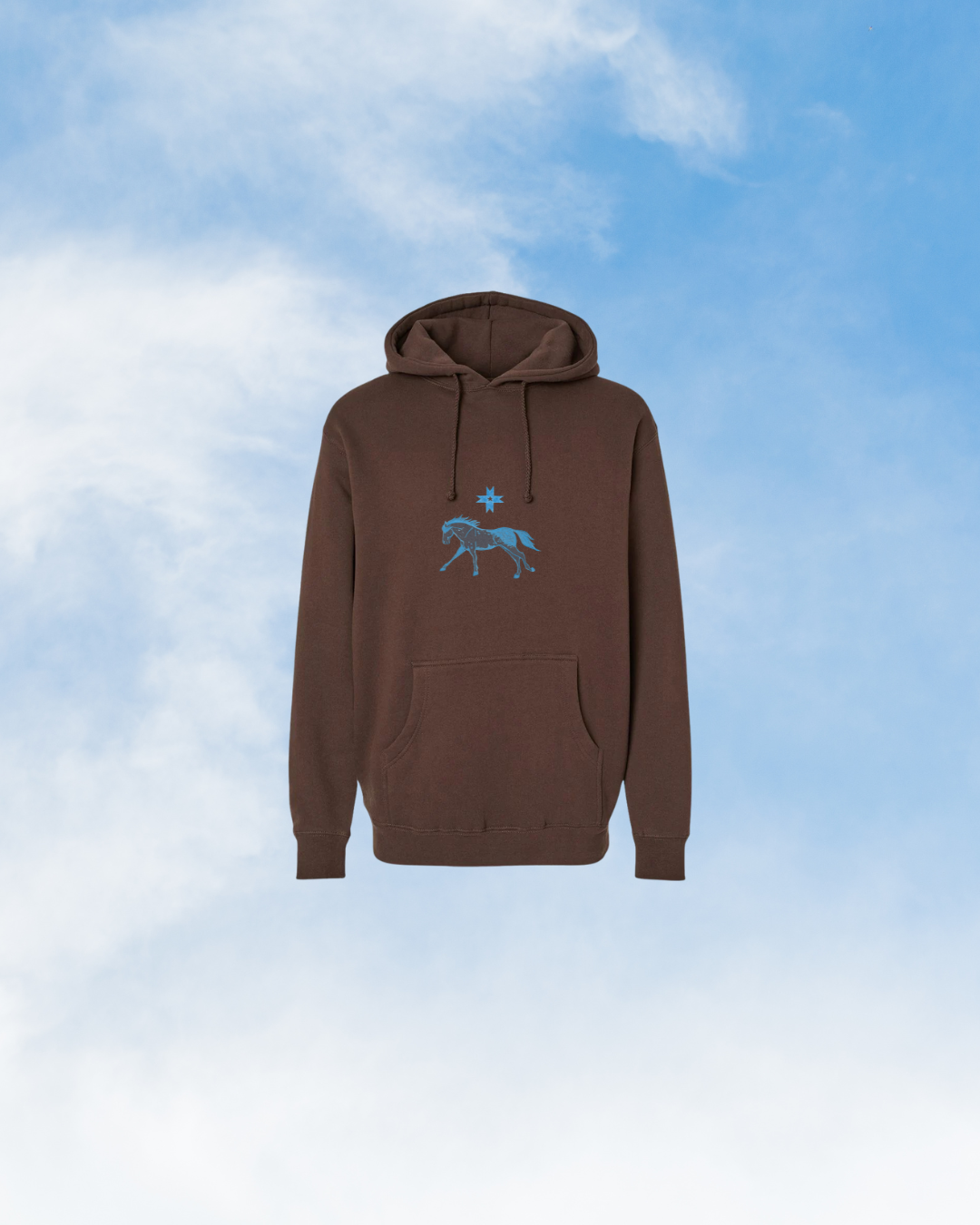 Blue Horse Brown Sweatshirt