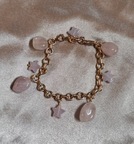 Pink Stone Charm Bracelet