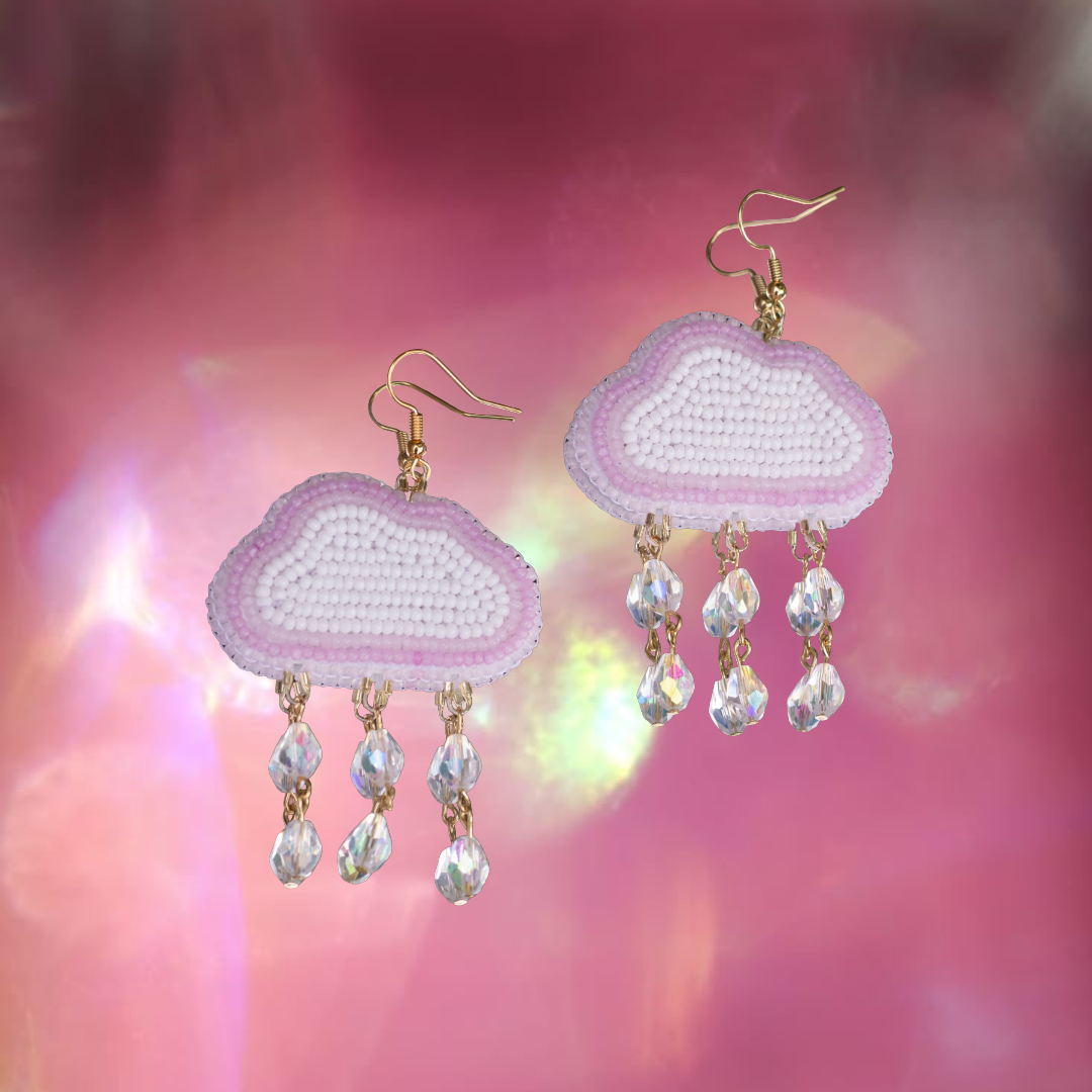 Pink Raincloud Earrings