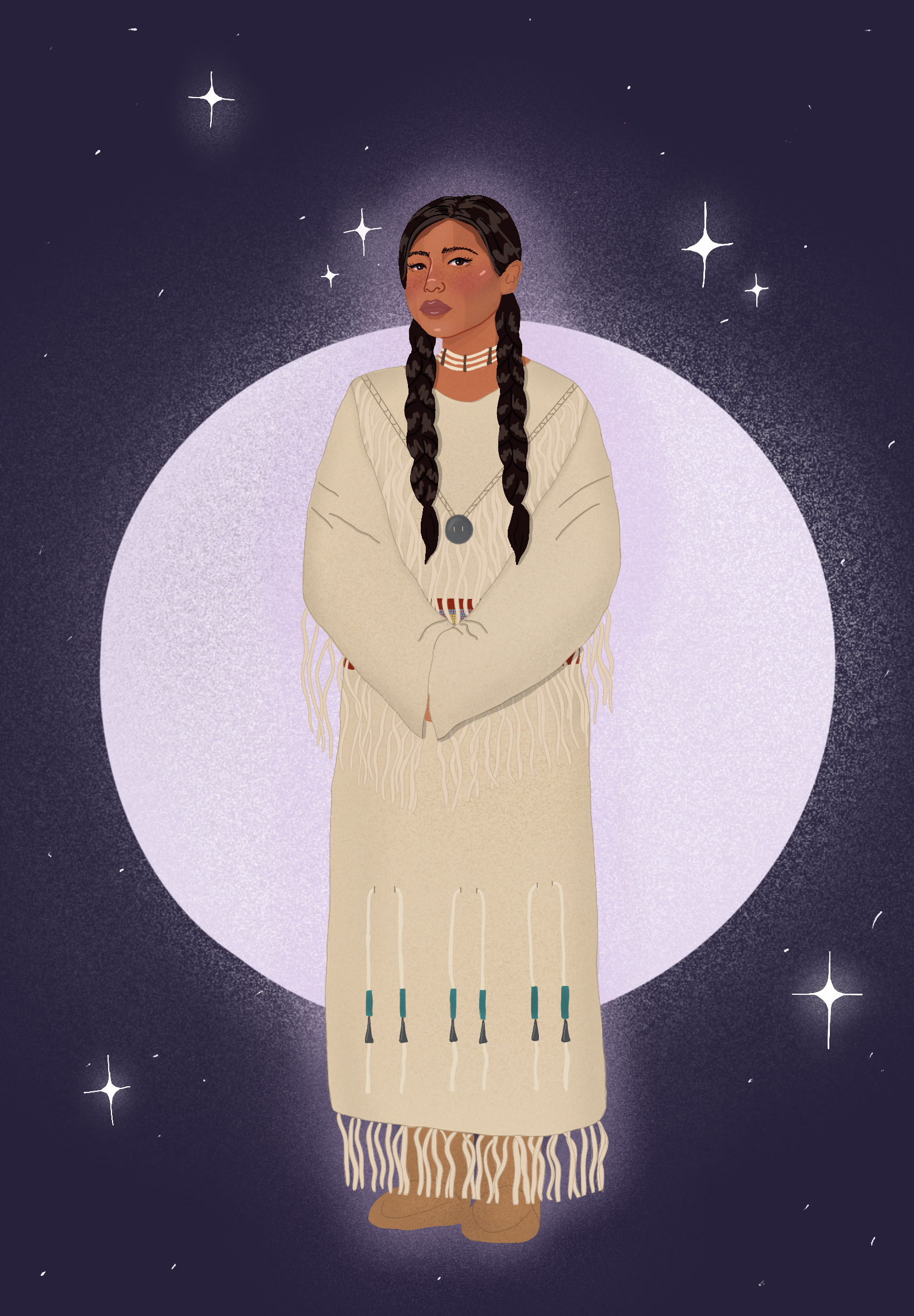 Standing in Moonlight Print