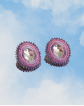 Pink Oval Earrings