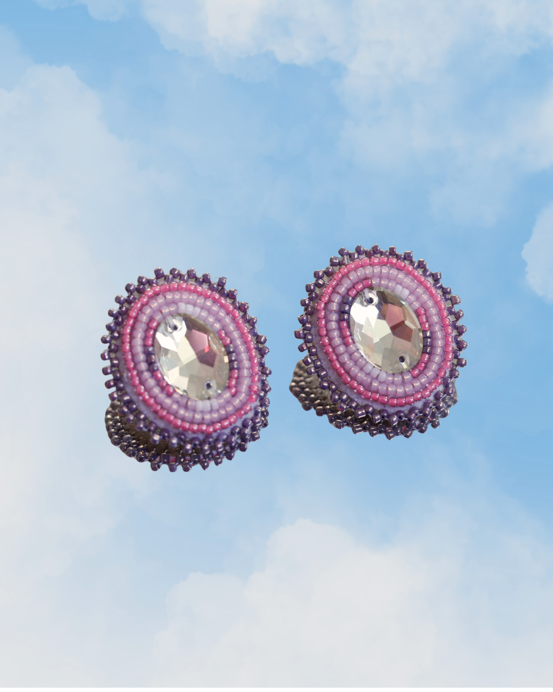 Pink Oval Earrings