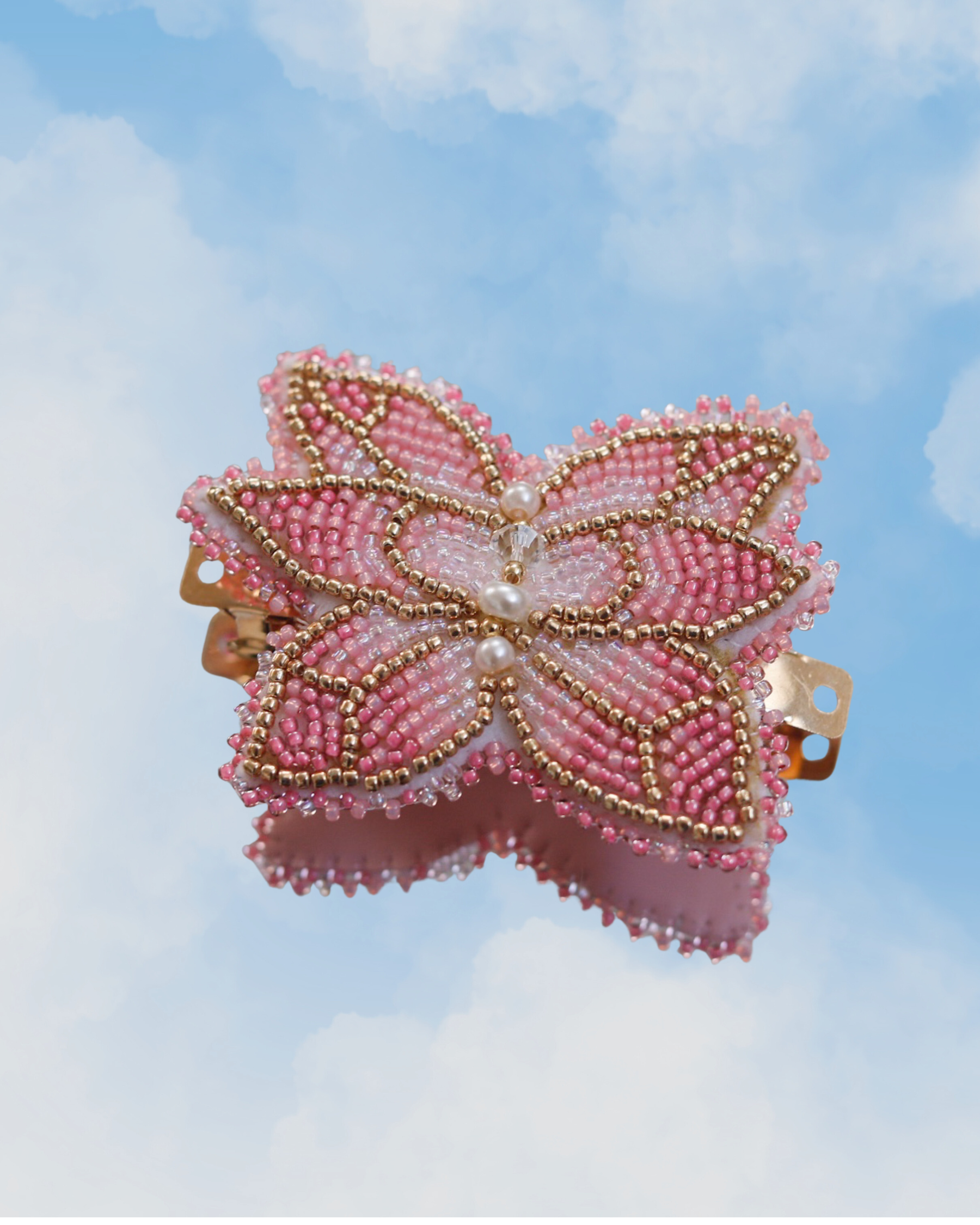 Pink Butterfly Hair Clip