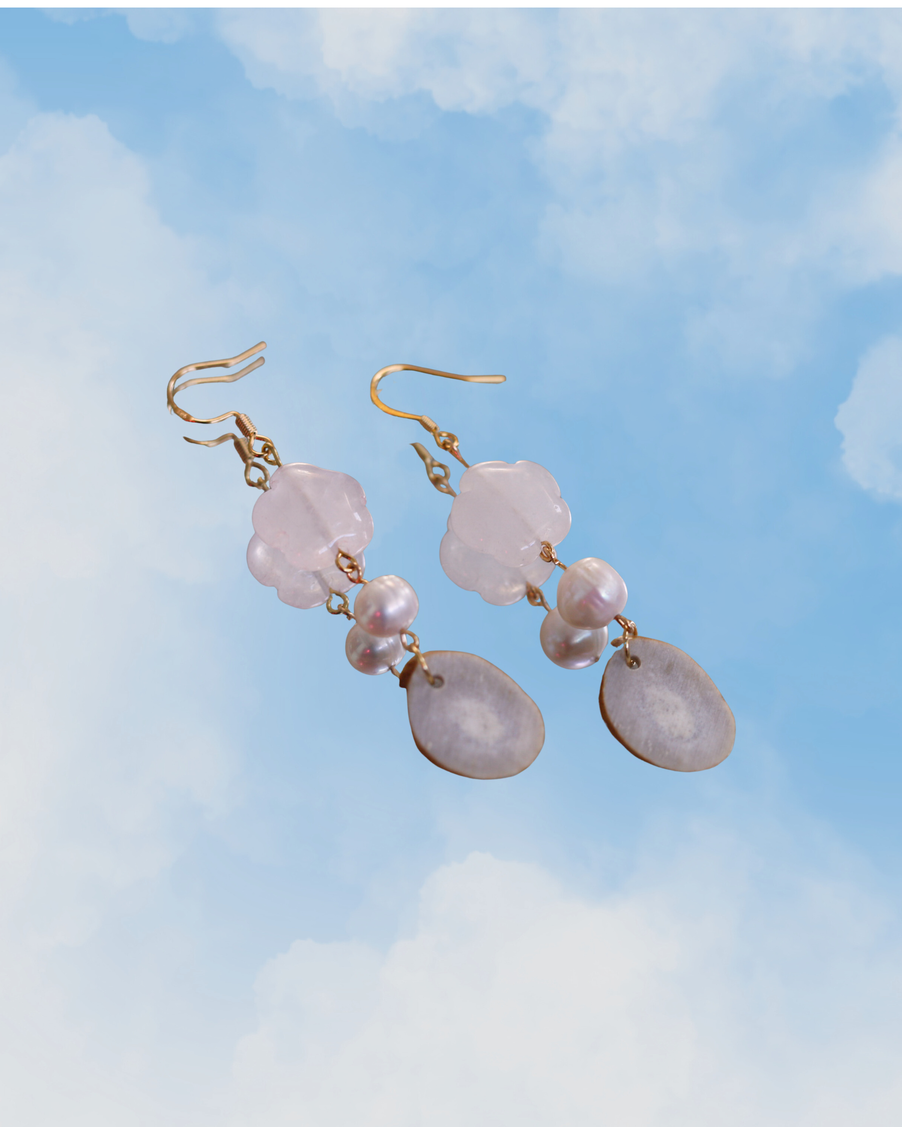 Elk Antler & Pearl Earrings