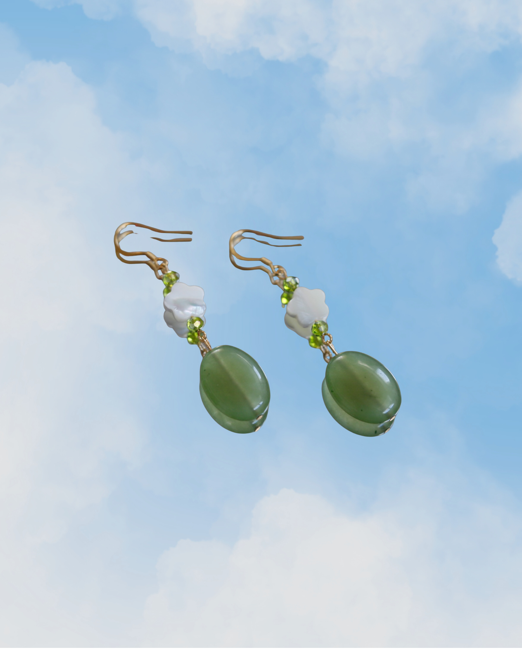 Green Dangly Earrings