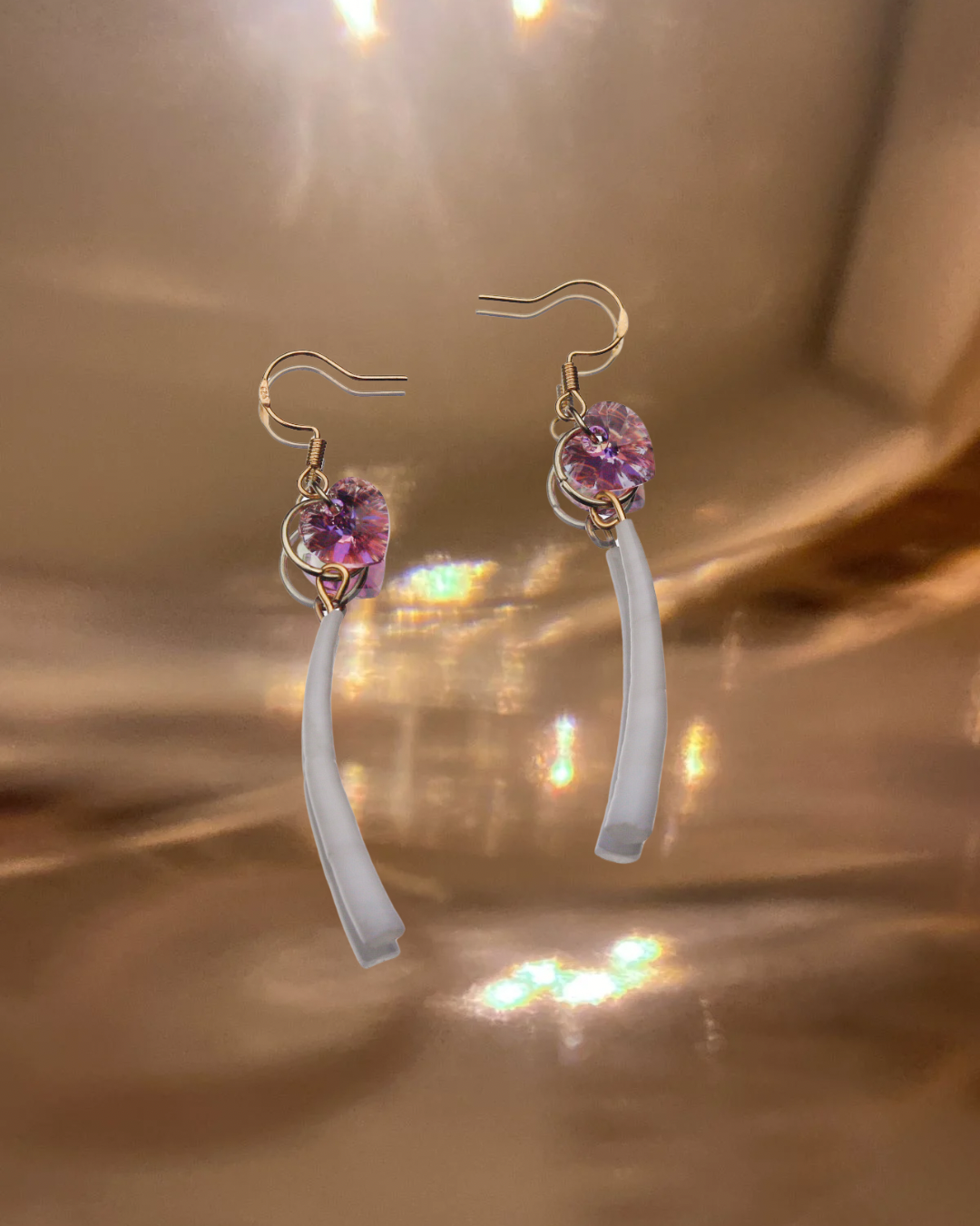 Heart Dentalium Earrings
