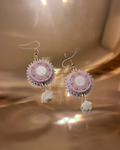 Soft pink circle earrings